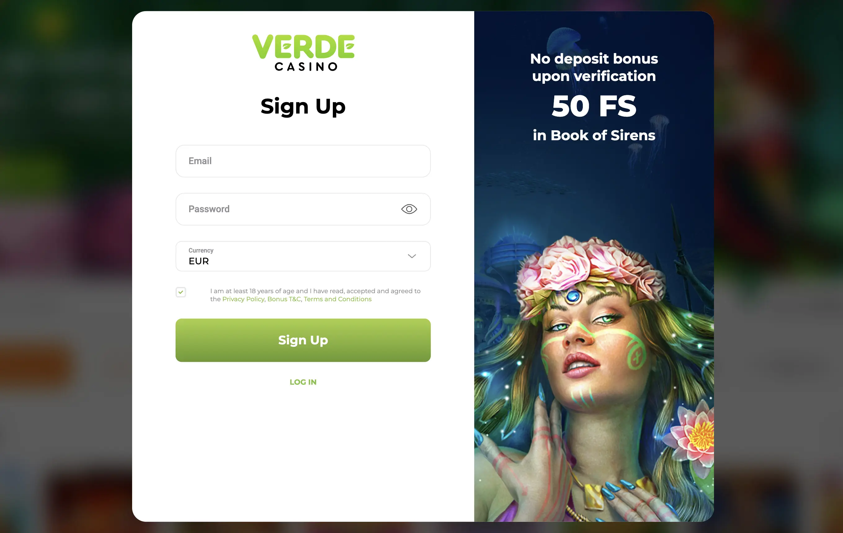 verde casino bonus senza deposito non aams